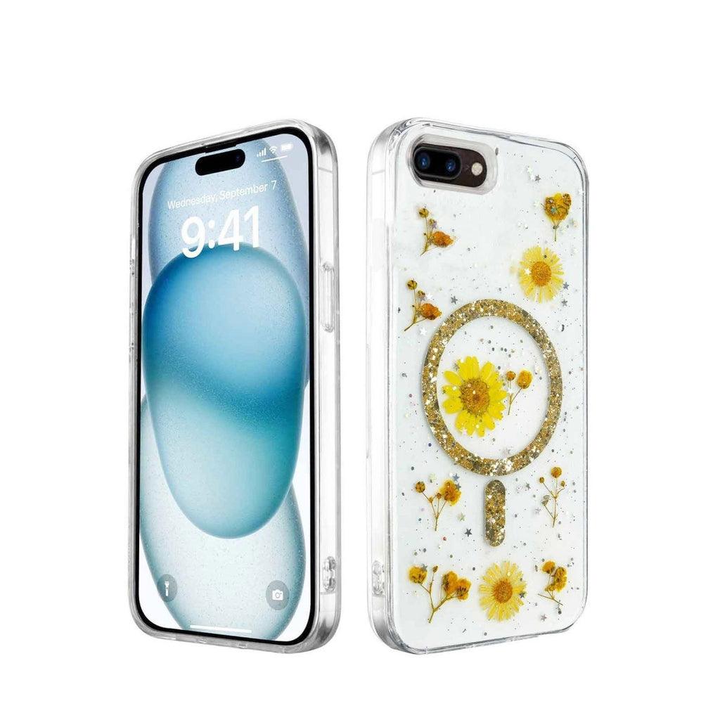 Mey İthalat® iPhone 7 Kılıf Daisy Simli Magsafe Kapak - Gold