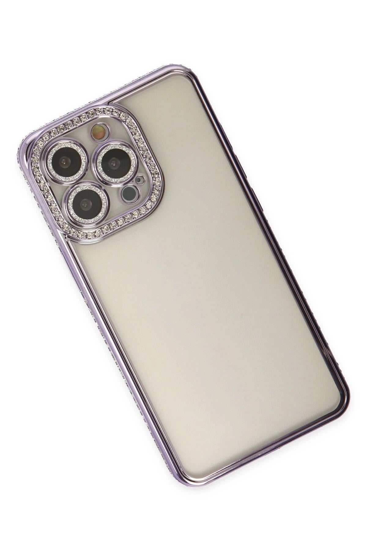 Mey İthalat® iPhone 14 Pro Kılıf Joke Taşlı Silikon - Mor