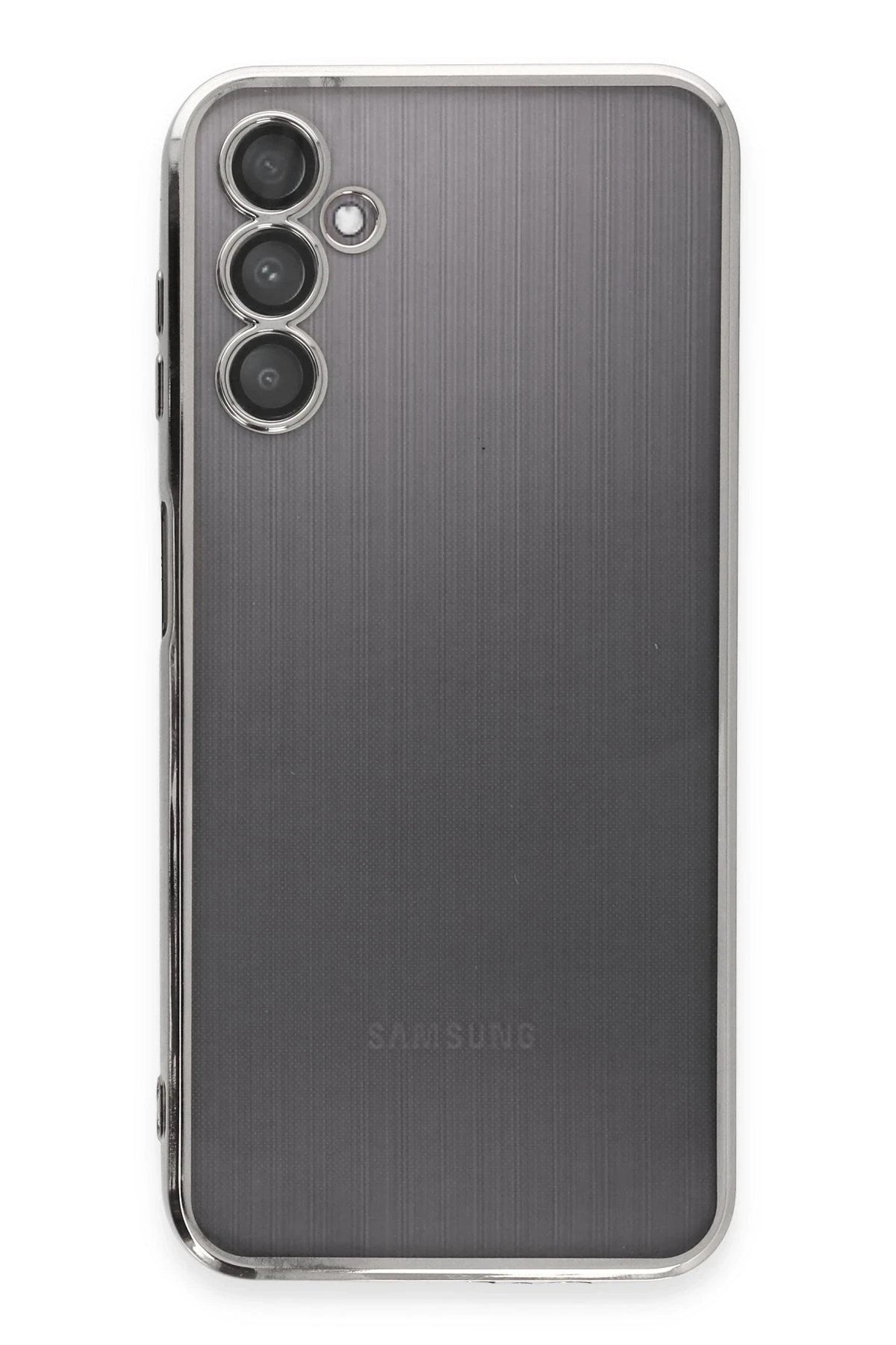 Mey İthalat® Samsung Galaxy A14 4G Kılıf Lensli Silikon - Gümüş