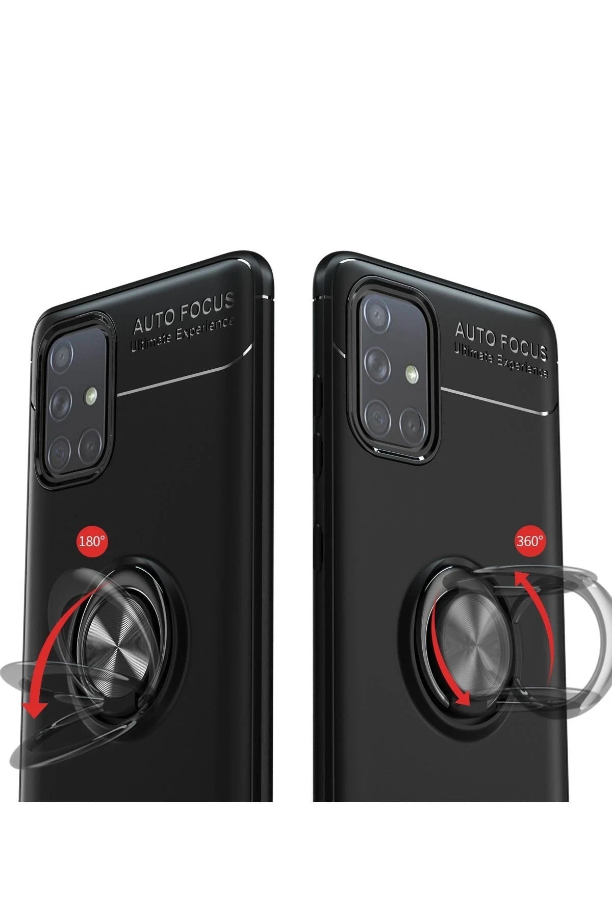 Mey İthalat® Samsung Galaxy M31S Kılıf Range Yüzüklü Silikon - Kırmızı