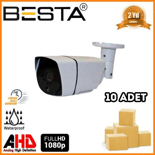 2 MP 1080P 36 LED Bullet AHD Güvenlik Kamerası 10 Adet Koli