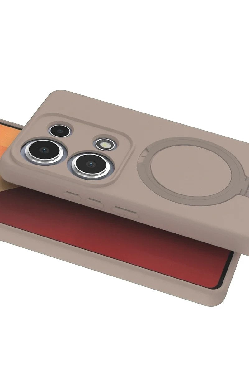 Mey İthalat® Redmi Note 13 Pro 4G Regal Magsafe Standlı Kapak - Çöl Titanyum