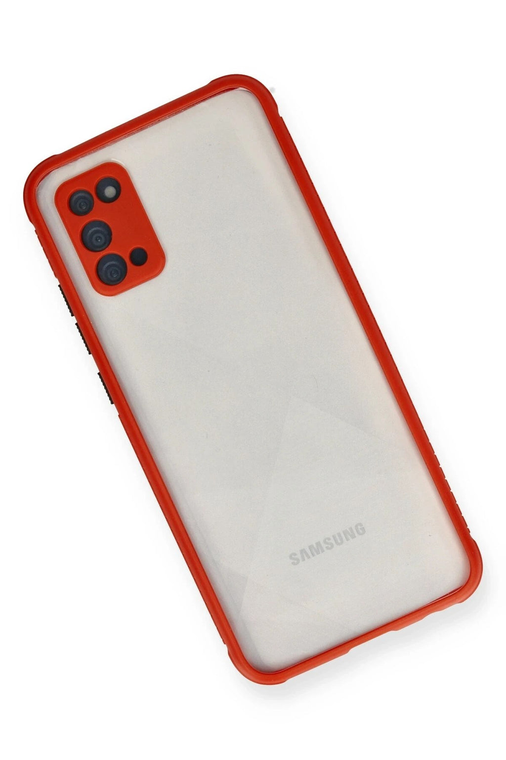 Mey İthalat® Samsung Galaxy A02S Kılıf Miami Şeffaf Silikon - Kırmızı