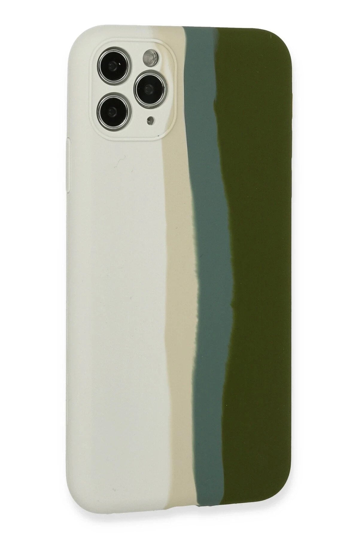 Mey İthalat® iPhone 11 Pro Kılıf Ebruli Lansman Silikon - Beyaz-Yeşil