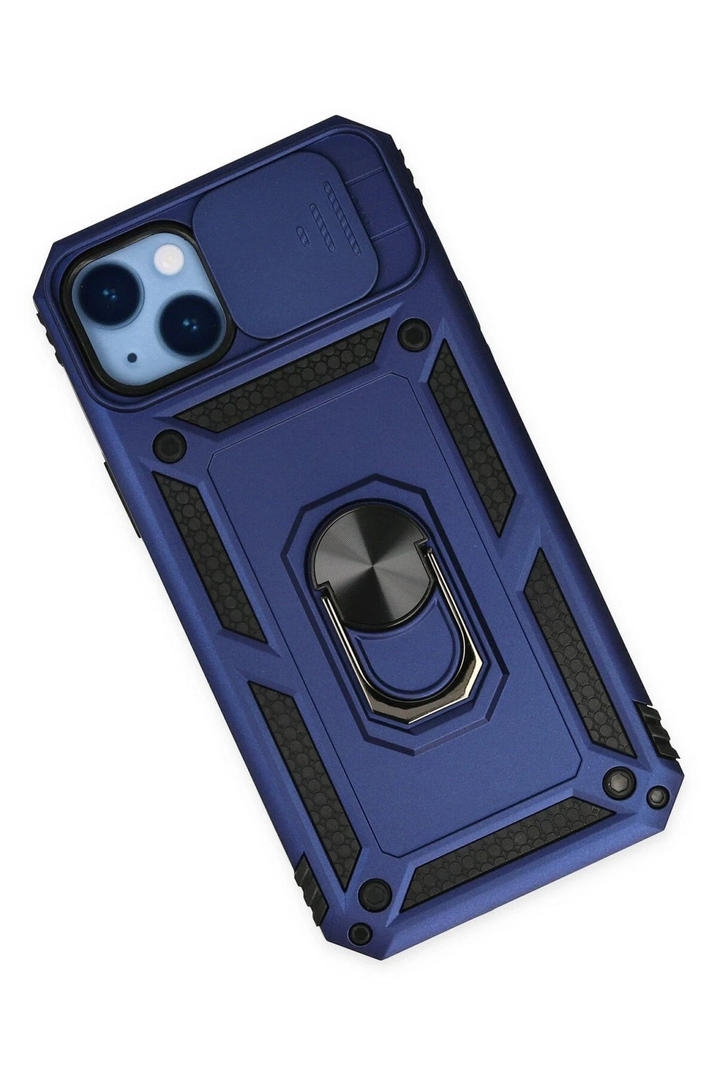 Mey İthalat® iPhone 14 Plus Kılıf Pars Lens Yüzüklü Silikon - Lacivert