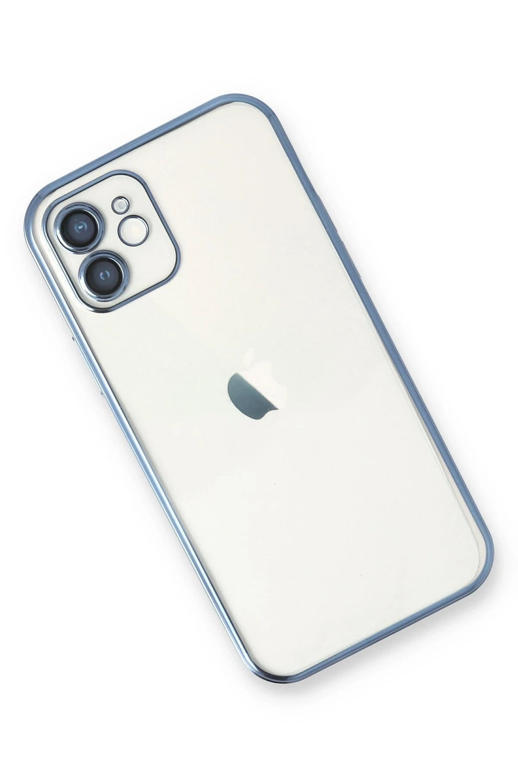 Mey İthalat® iPhone 12 Kılıf Lensli Silikon - Açık Mavi