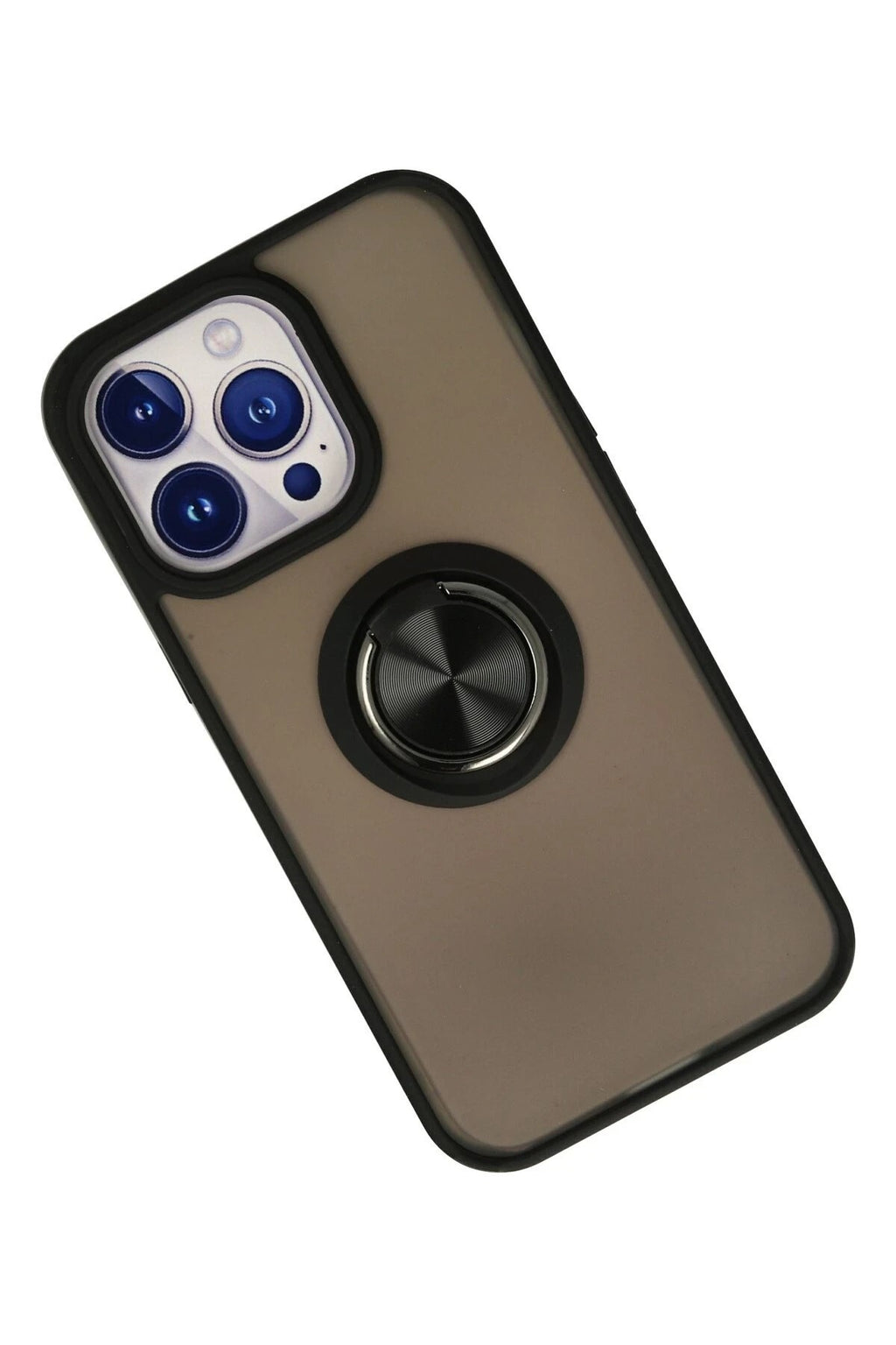 Mey İthalat® iPhone 13 Pro Kılıf Montreal Yüzüklü Silikon Kapak - Siyah