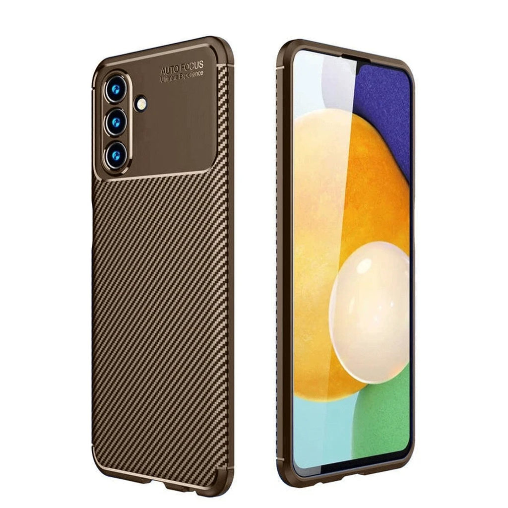 Mey İthalat® Samsung Galaxy A36 Kılıf Auto Focus Karbon Kapak - Kahverengi