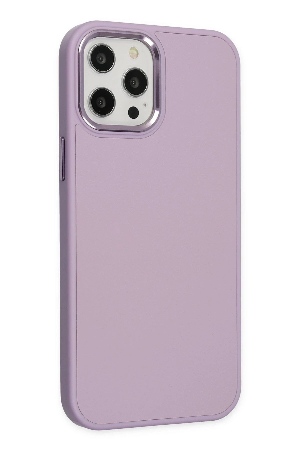 Mey İthalat® iPhone 12 Pro Max Kılıf Asya Deri Silikon - Lila