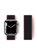 Mey İthalat® Watch 38mm Hasırlı Cırtcırtlı Kordon - Pembe-Siyah