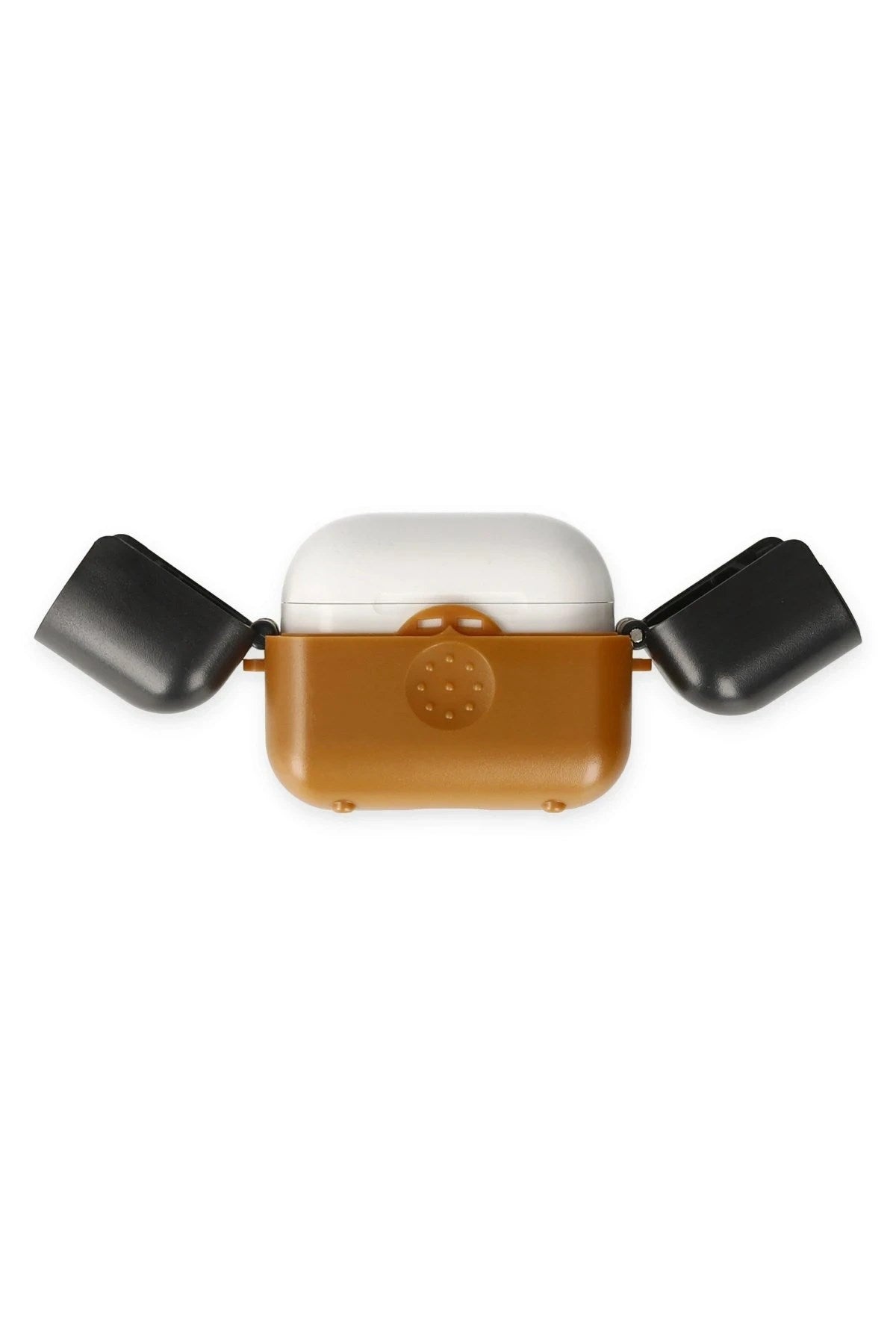 Mey İthalat® Airpods 3 (3.nesil) Basmalı Kılıf - Kahverengi-Siyah