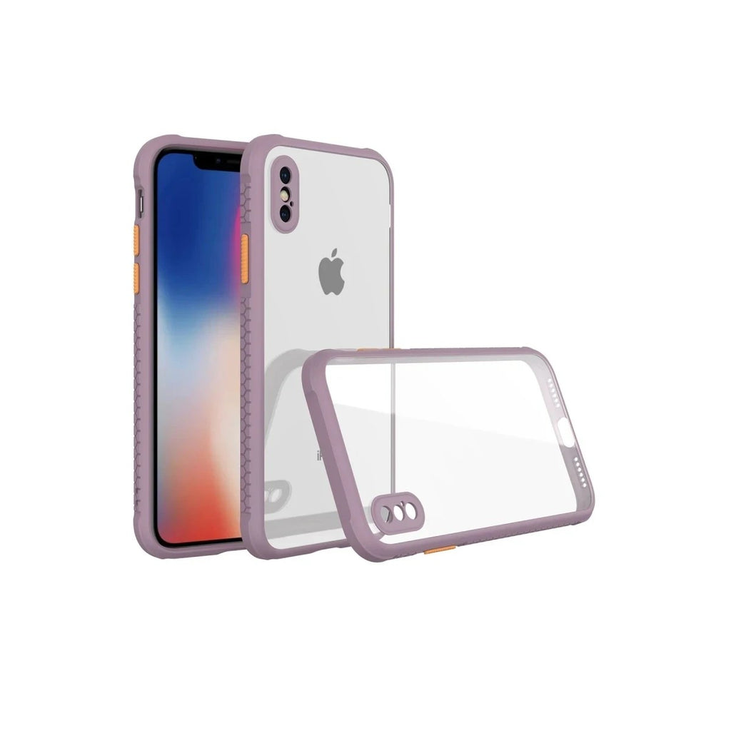 Mey İthalat® iPhone XS Max Kılıf Miami Şeffaf Silikon - Açık Mor