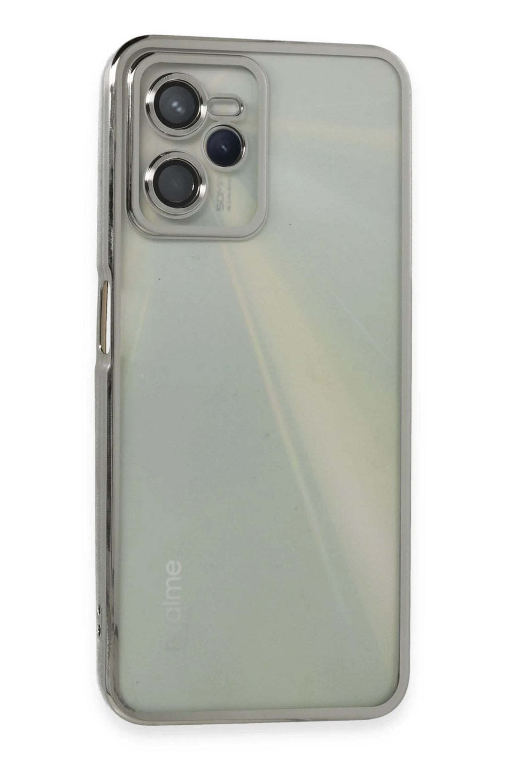 Mey İthalat® Realme C35 Kılıf Lensli Silikon - Gümüş