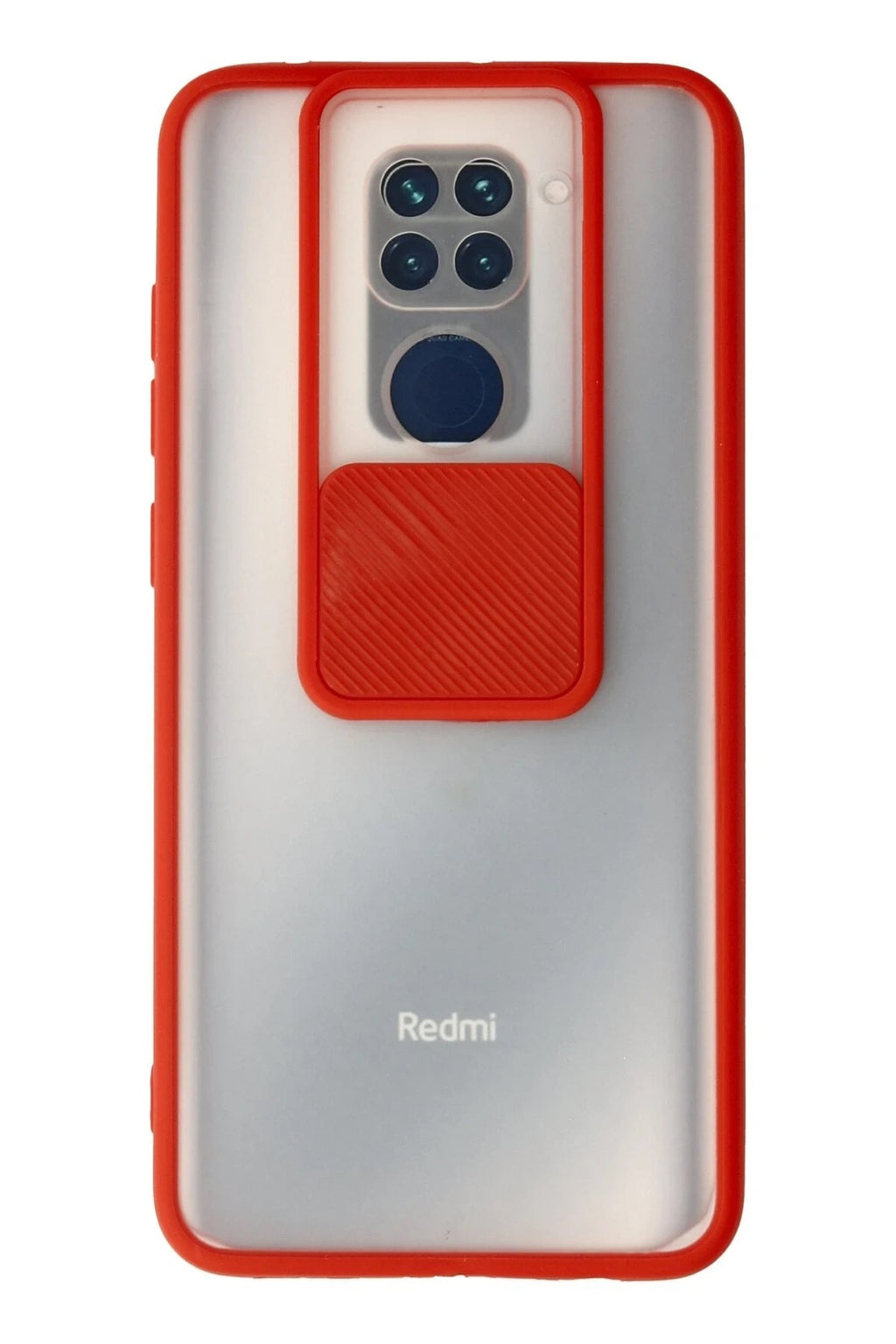 Mey İthalat® Redmi Note 9 Kılıf Palm Buzlu Kamera Sürgülü Silikon - Kırmızı