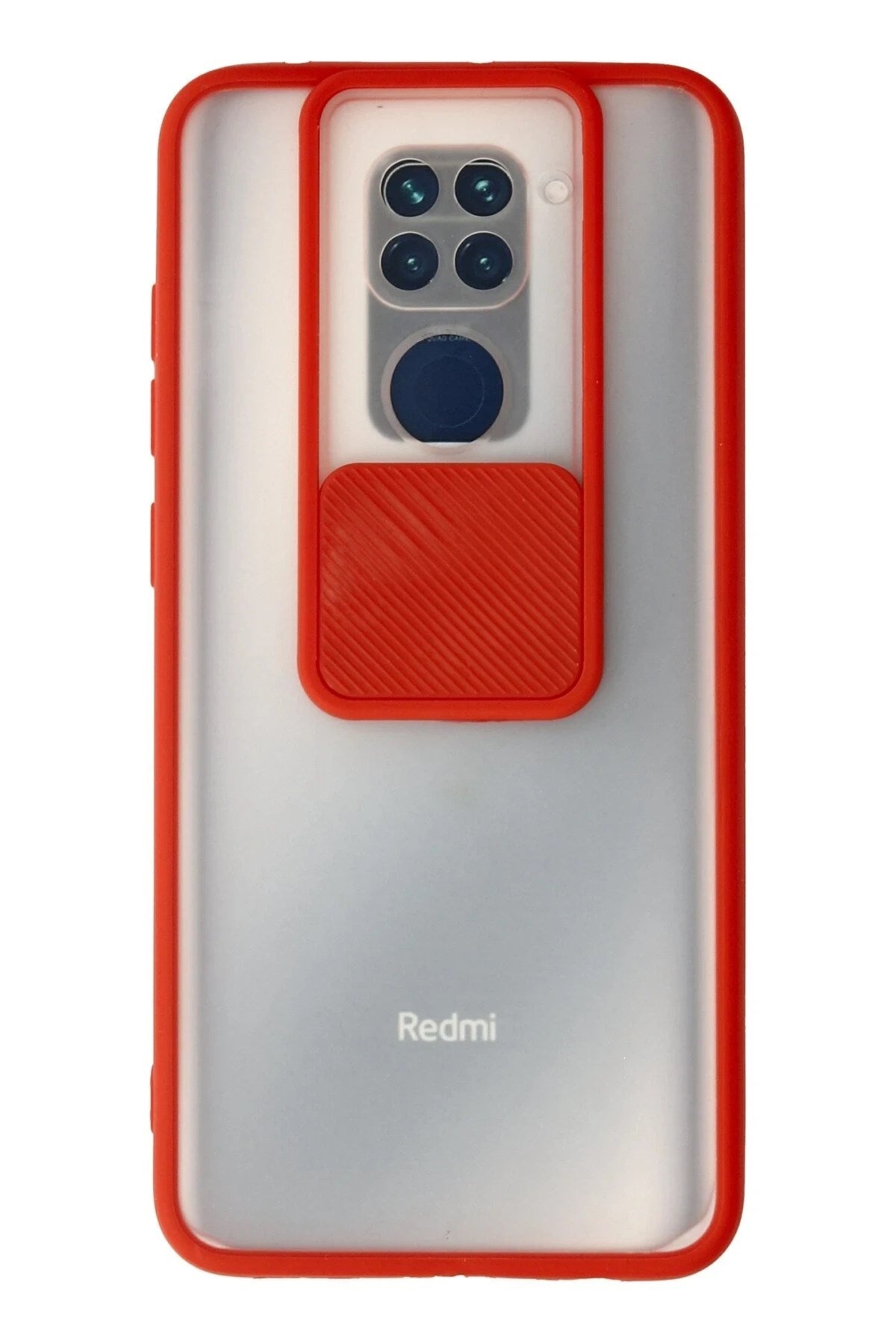 Mey İthalat® Redmi Note 9 Kılıf Palm Buzlu Kamera Sürgülü Silikon - Kırmızı