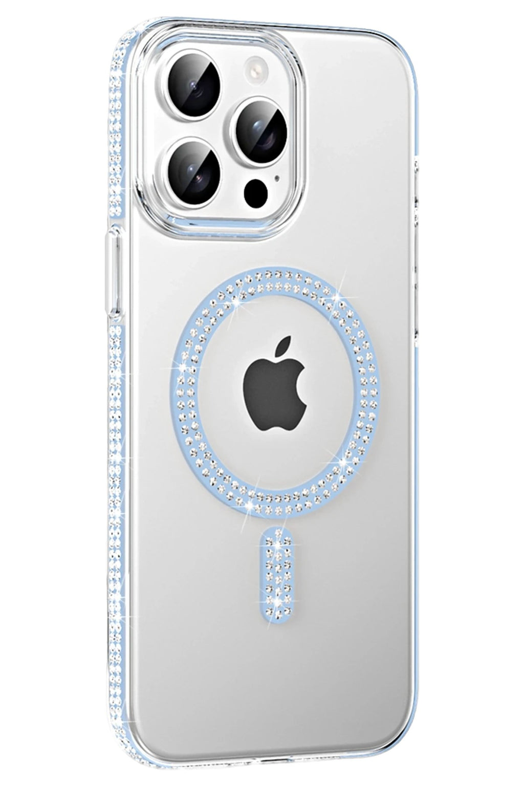 Mey İthalat® iPhone 14 Pro Max Move Taşlı Magsafe Kapak - Mavi