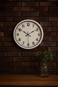 White Classic Modern 52 Cm Metal Duvar Saati