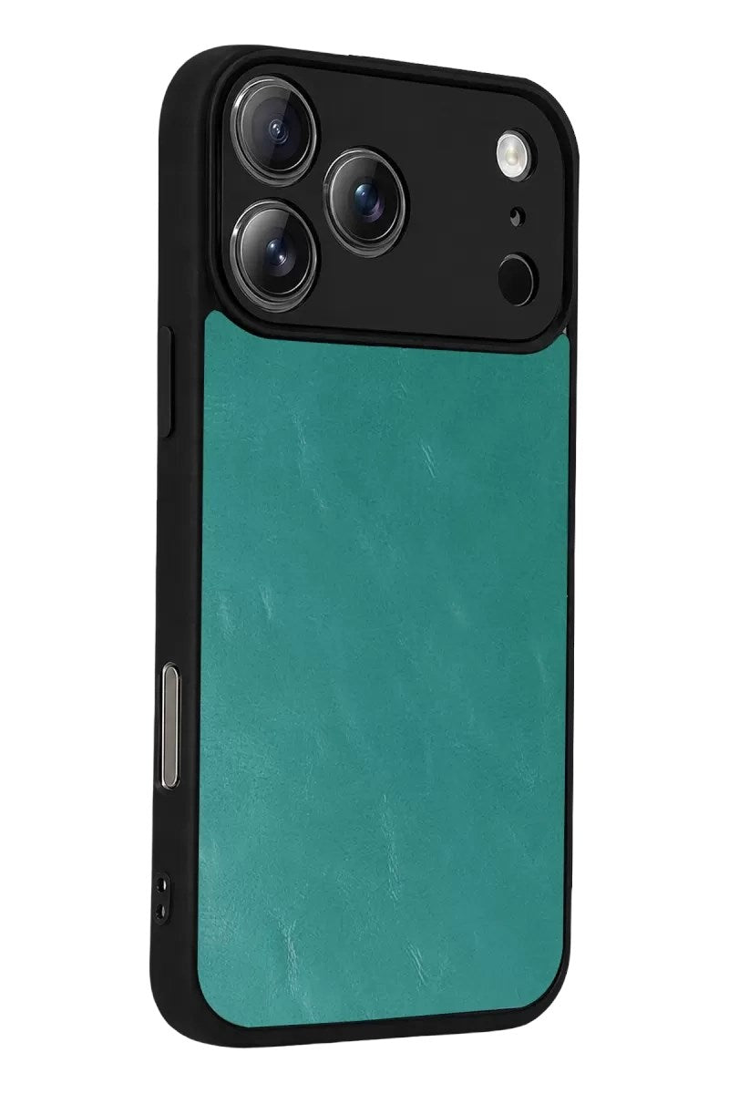 Mey İthalat® iPhone 17 Pro Max Aras Deri Kapak - Açık Yeşil