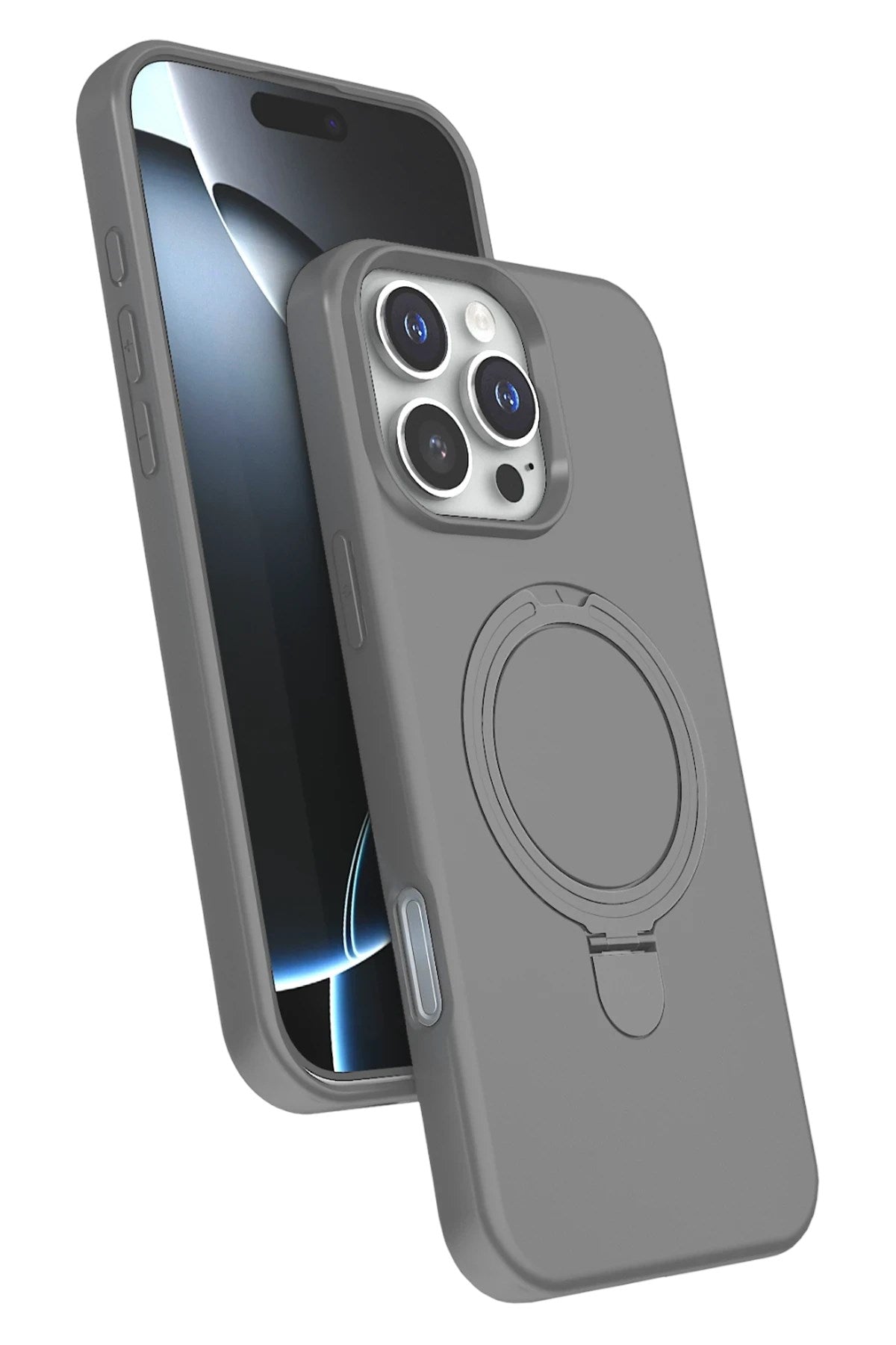 Mey İthalat® iPhone 16 Pro Regal Magsafe Standlı Kapak - Titan Gri