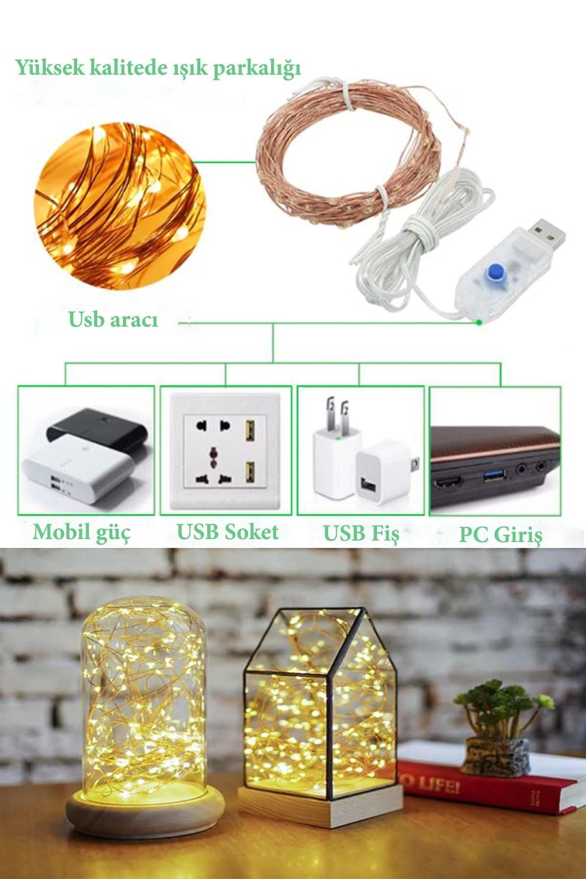 Yılbaşı ve Özel Konsept Dekorasyon 5 Mt USB Bağlantılı Led Işık
