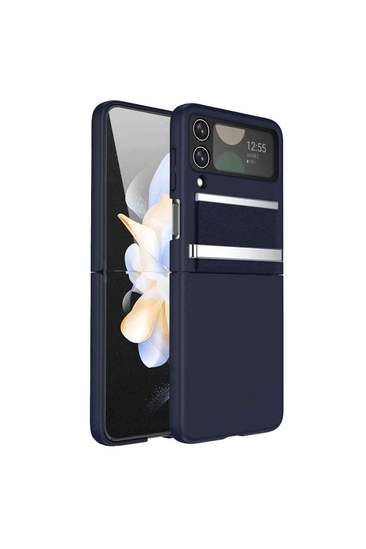Mey İthalat® Samsung Galaxy Z Flip 4 Kılıf Belt Flip Kapak - Lacivert