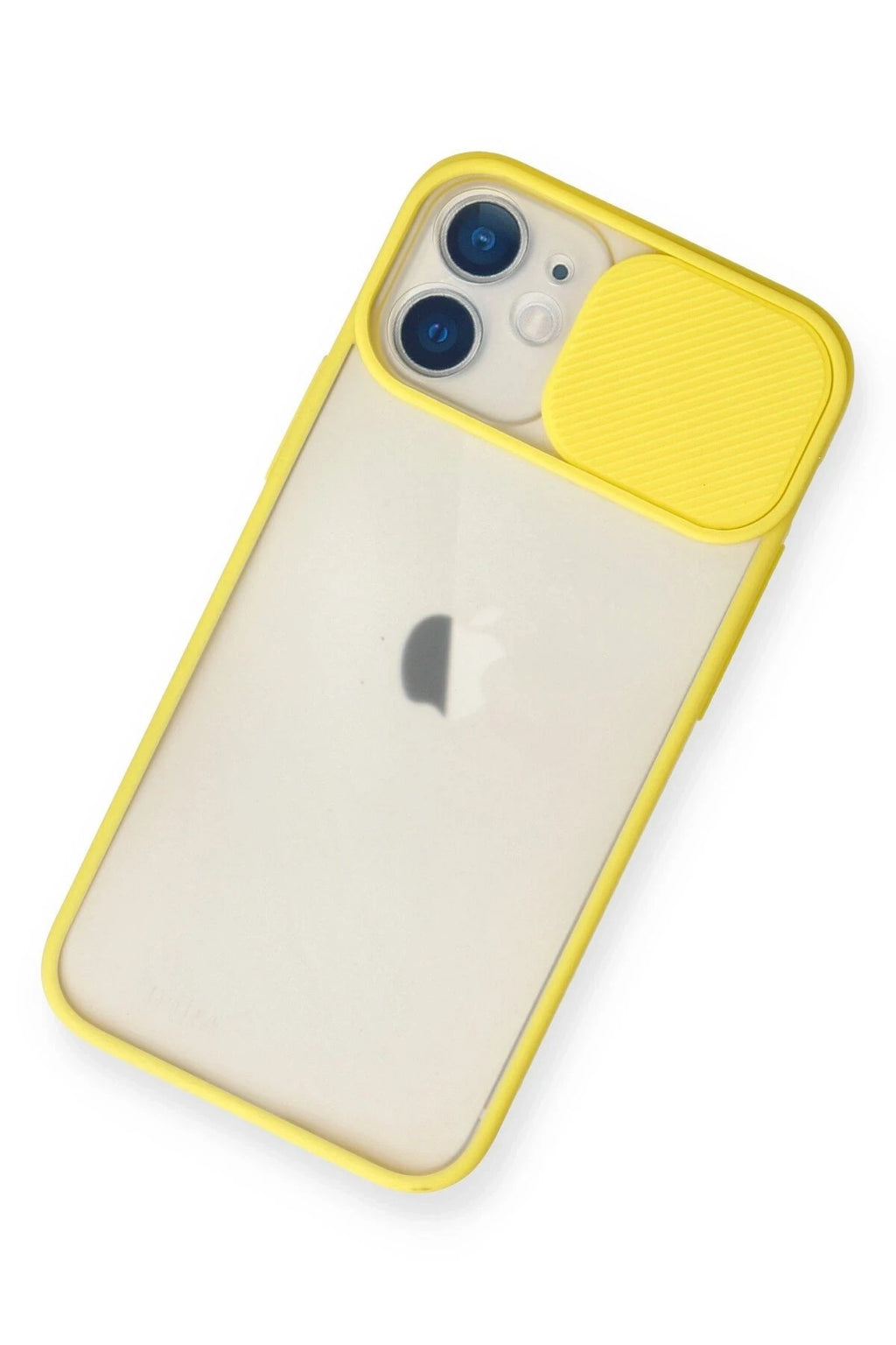 Mey İthalat® iPhone 11 Kılıf Palm Buzlu Kamera Sürgülü Silikon - Sarı