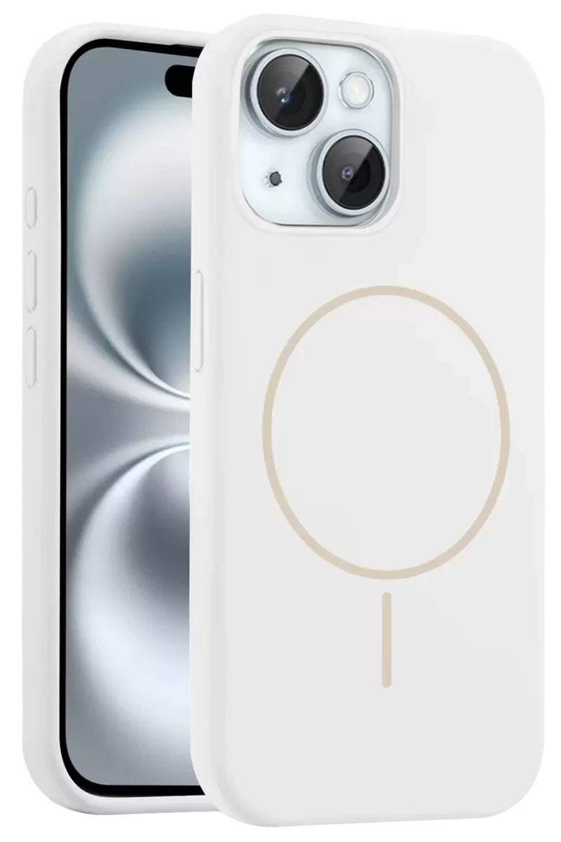 Mey İthalat® iPhone 15 Kılıf Jully Magsafe Kapak - Beyaz