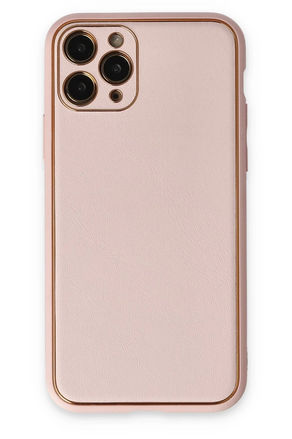 Mey İthalat® iPhone 11 Pro Max Kılıf Coco Deri Silikon Kapak - Pudra