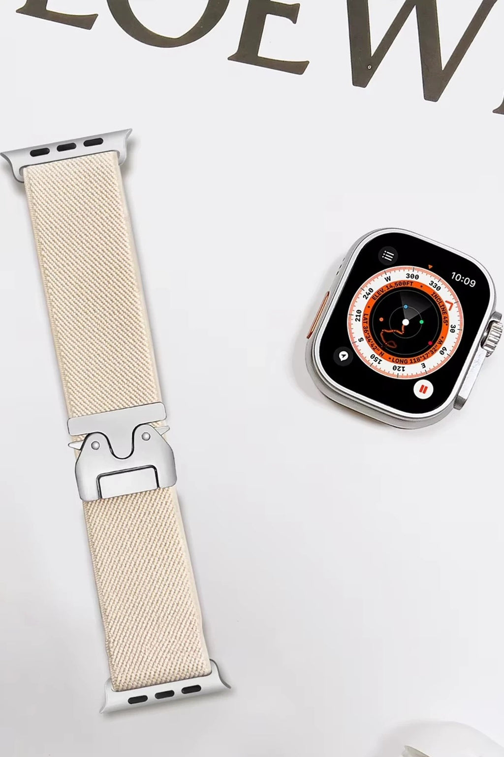 Mey İthalat® Watch 42mm Forest Kumaş Kordon - Krem