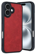 Mey İthalat® iPhone 16 Kılıf Aras Deri Kapak - Kırmızı