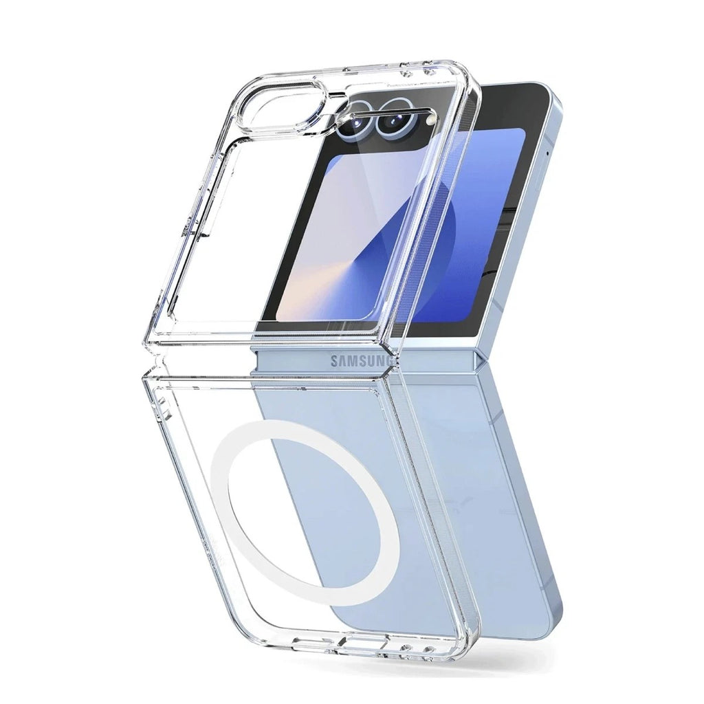 Mey İthalat® Samsung Galaxy Z Flip 6 Kılıf Magneticsafe Şeffaf Silikon - Şeffaf