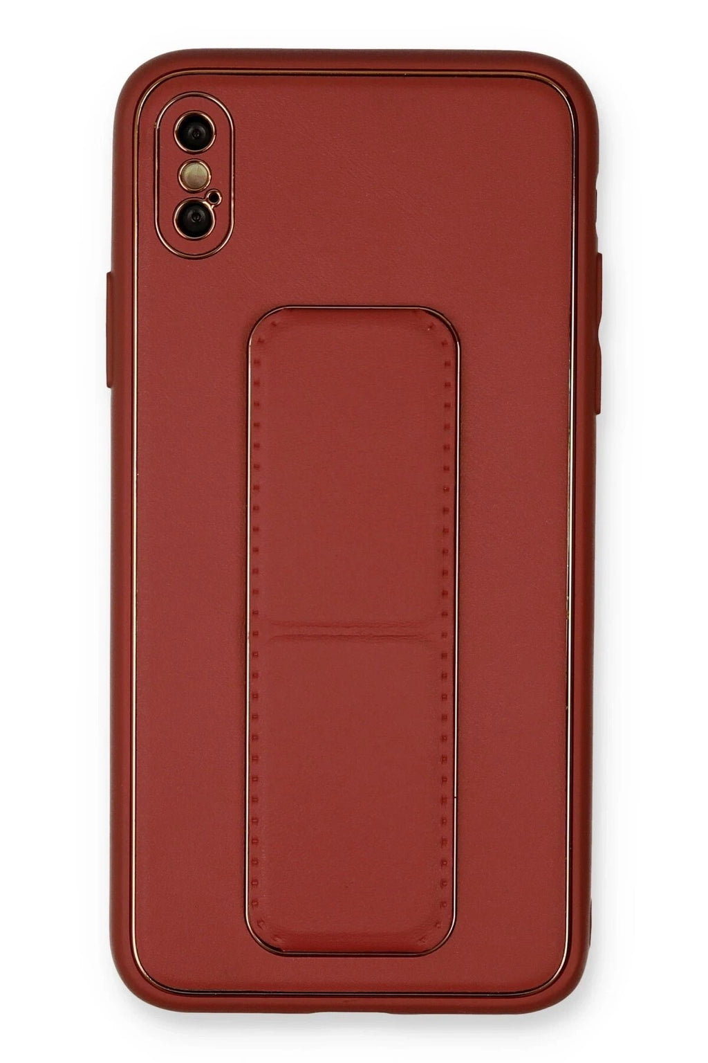 Mey İthalat® iPhone XS Max Kılıf Coco Deri Standlı Kapak - Fuşya