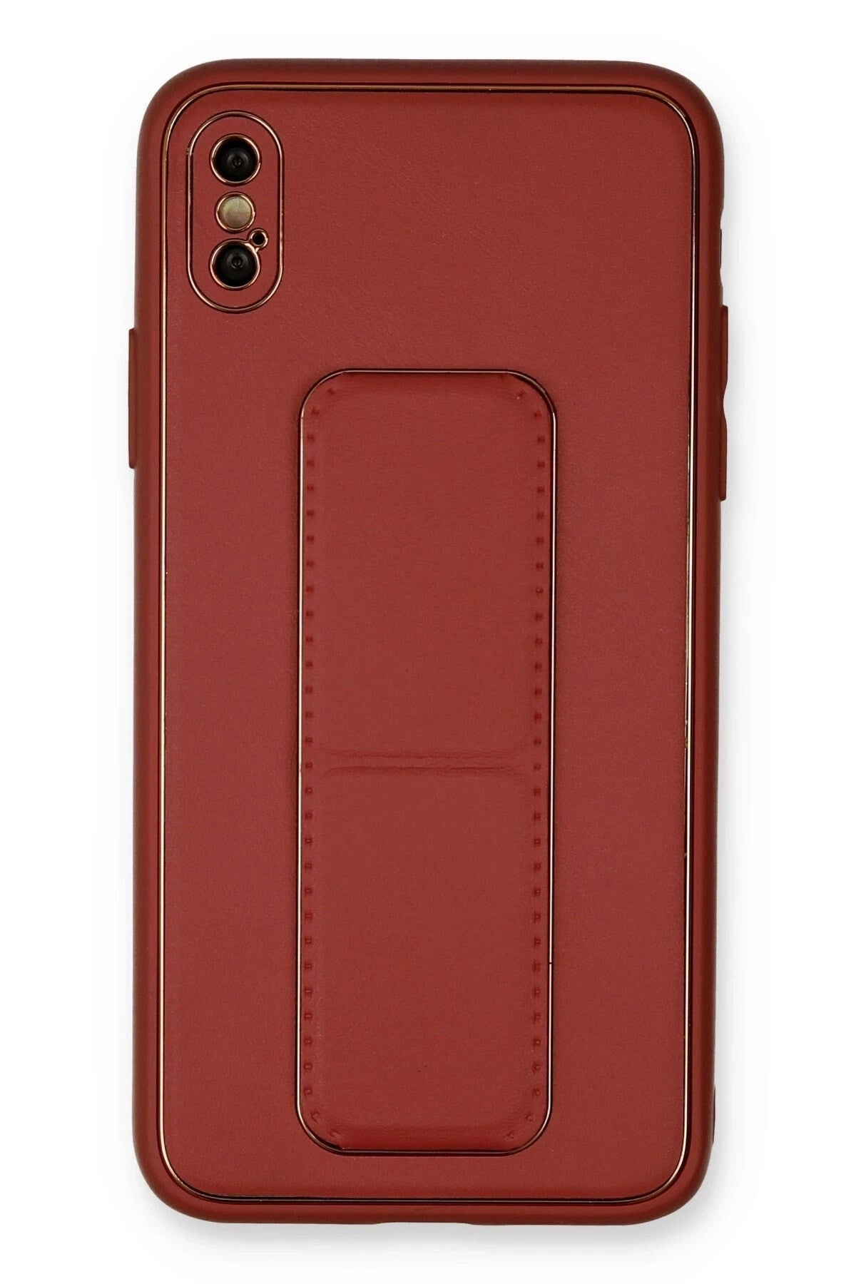 Mey İthalat® iPhone XS Max Kılıf Coco Deri Standlı Kapak - Fuşya