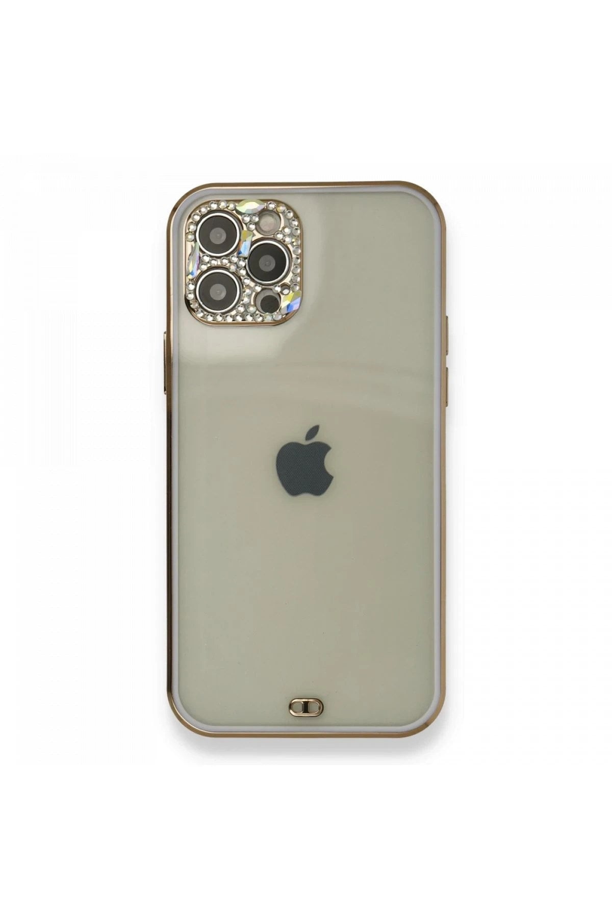 Mey İthalat® iPhone 12 Pro Kılıf Liva Taşlı Silikon - Mor
