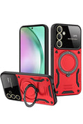 Mey İthalat® Samsung Galaxy S24 FE Kılıf Joy Lens Standlı Kapak - Kırmızı