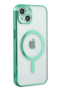 Mey İthalat® iPhone 14 Plus Kılıf Magneticsafe Lazer Silikon - Haki Yeşil