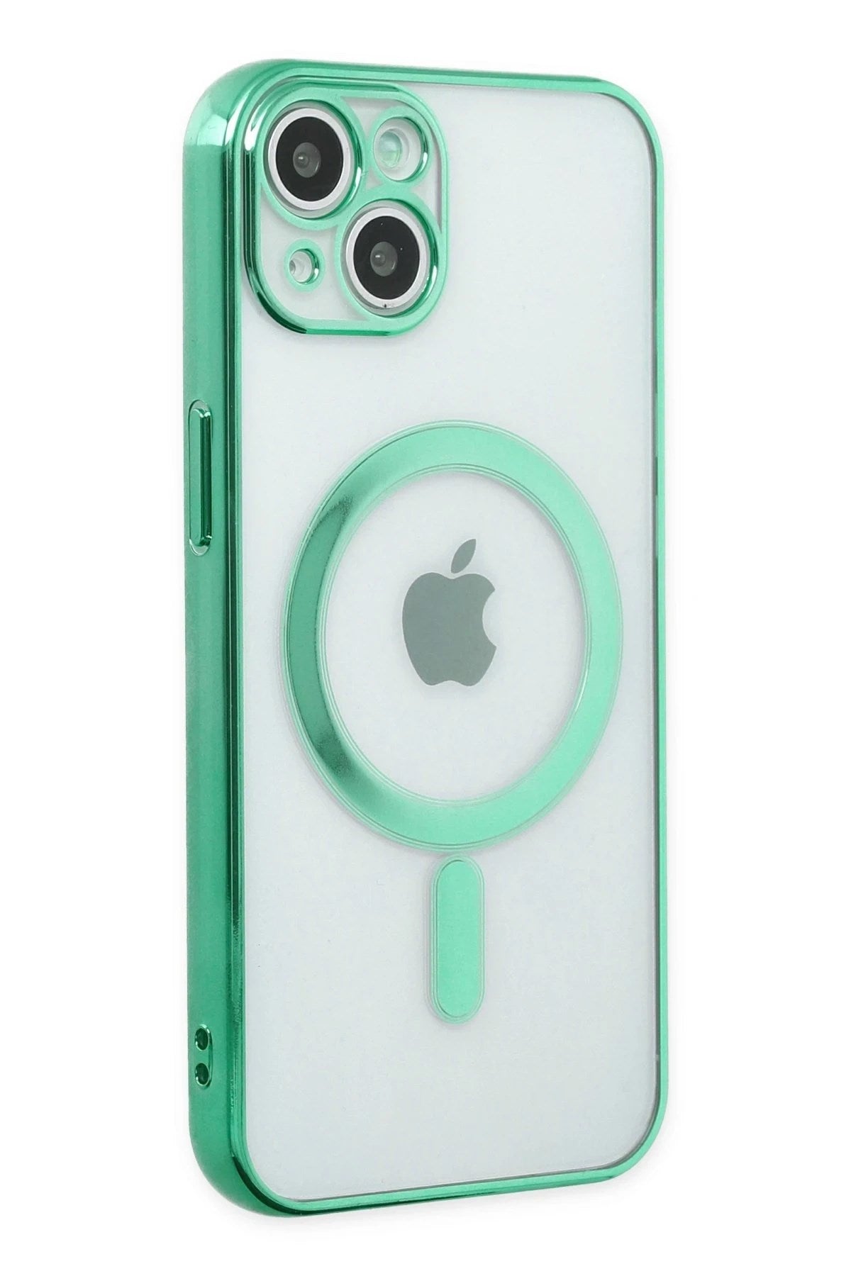 Mey İthalat® iPhone 14 Plus Kılıf Magneticsafe Lazer Silikon - Haki Yeşil