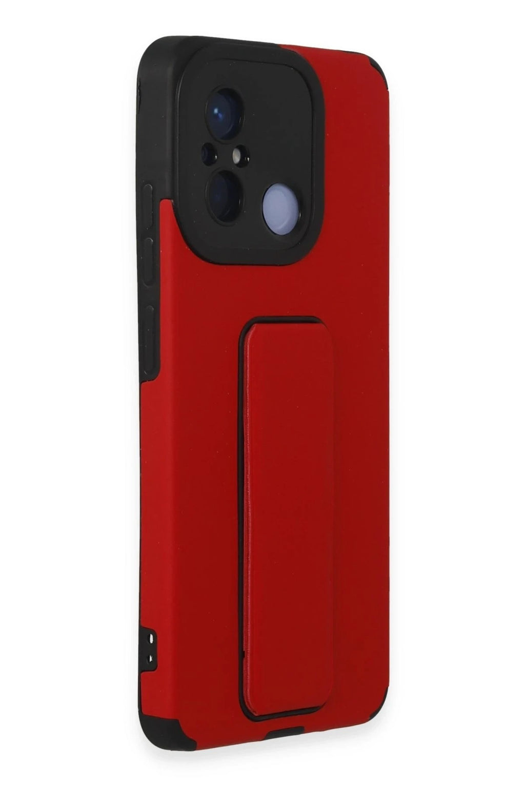 Mey İthalat® Redmi 12C Kılıf Mega Standlı Silikon - Kırmızı