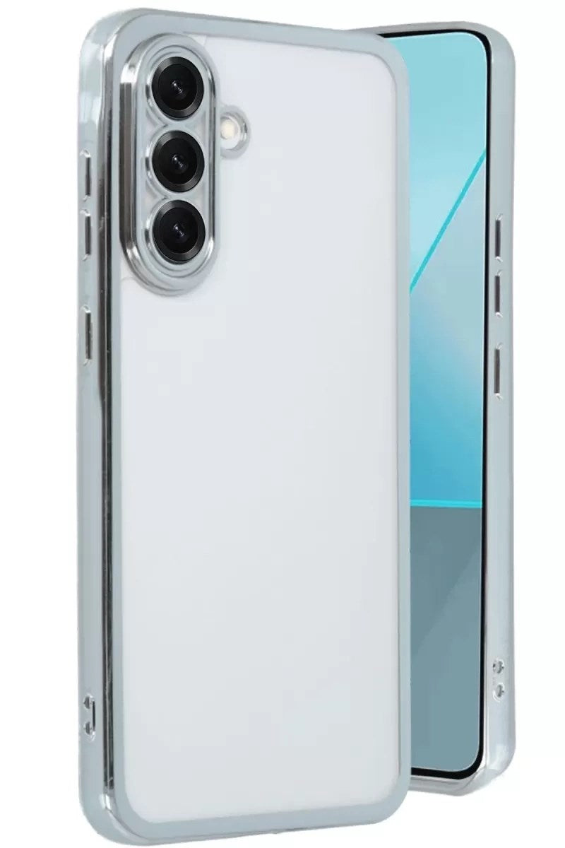 Mey İthalat® Samsung Galaxy A56 Kılıf Lensli Silikon - Gümüş
