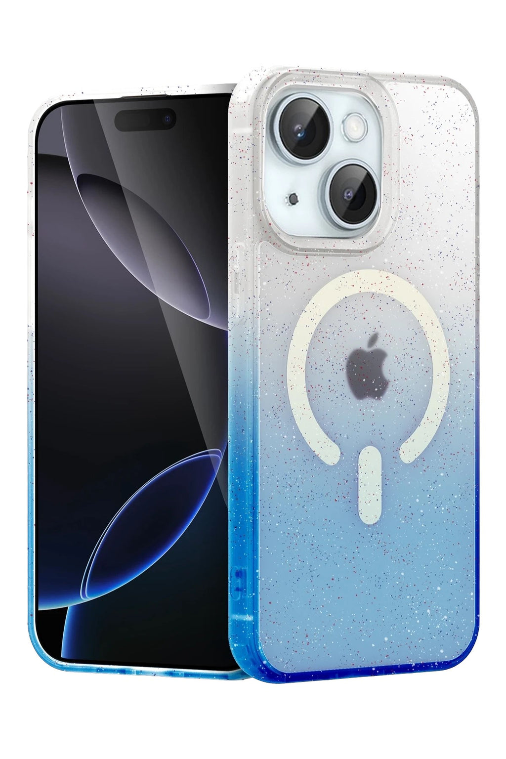Mey İthalat® iPhone 14 Pummel Shiny Magsafe Kapak - Mavi
