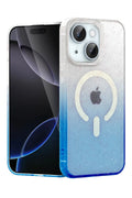 Mey İthalat® iPhone 14 Pummel Shiny Magsafe Kapak - Mavi