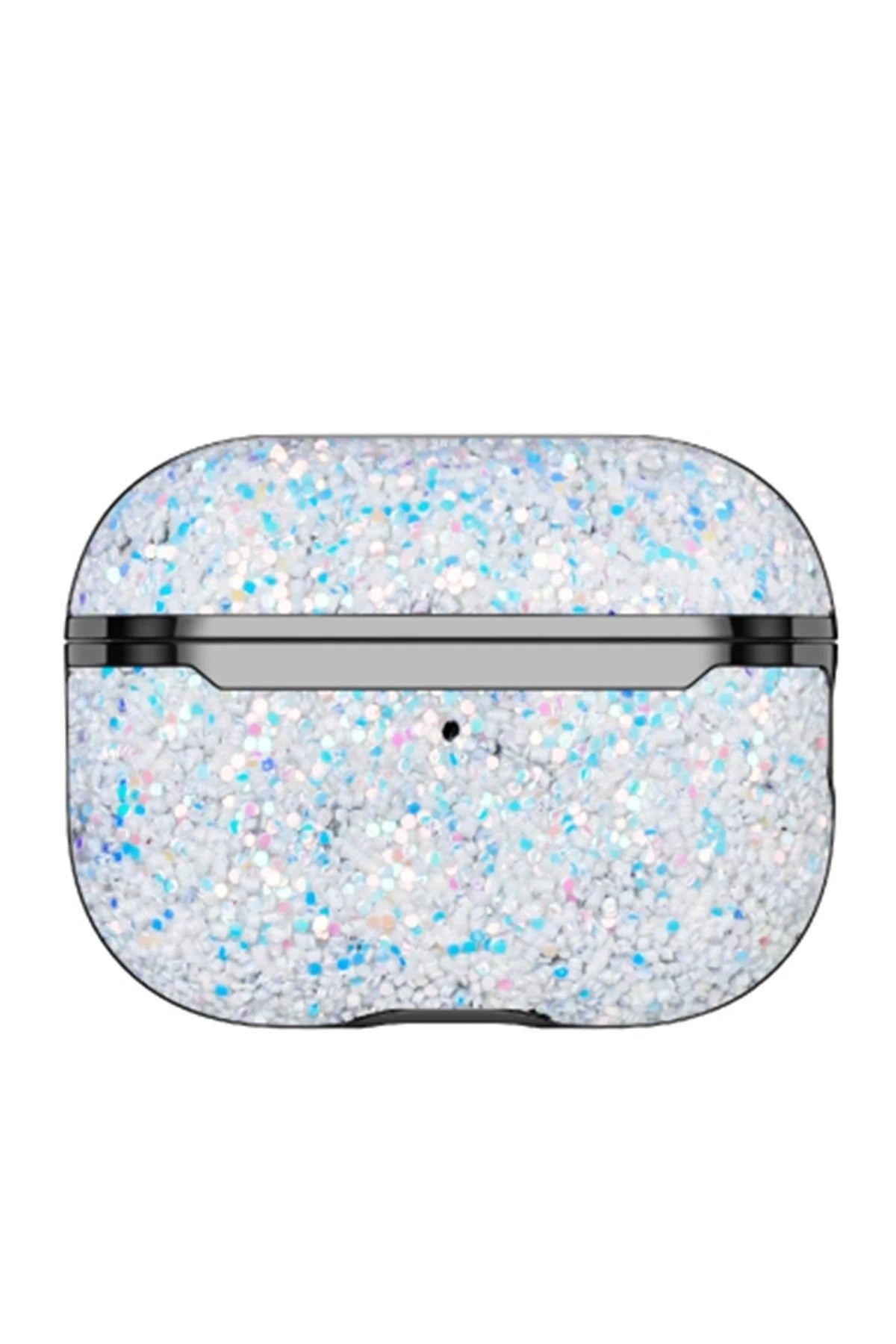 Mey İthalat® Airpods Pro 2 (2.nesil) Bright Simli Airpods Kapak - Gümüş