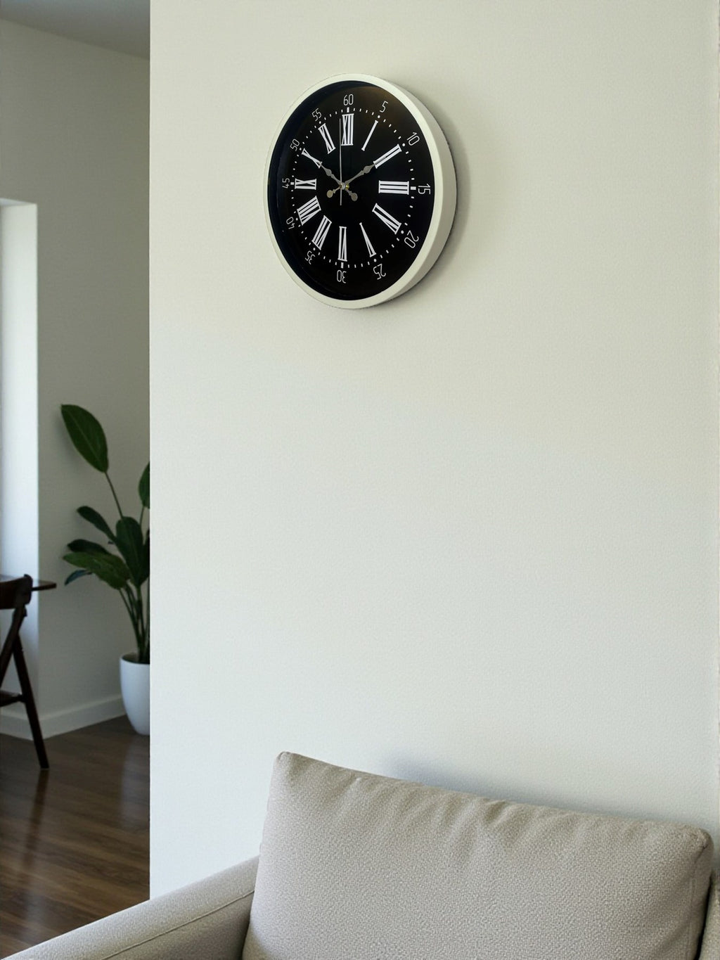 36 Cm Krem Modern Duvar Saati