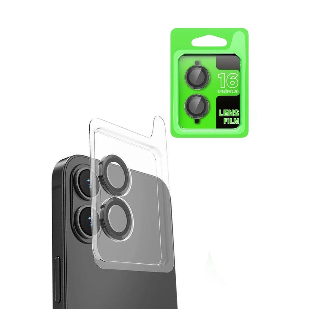 Mey İthalat® iPhone 16 Plus Raze Metal Kamera Lens - Siyah