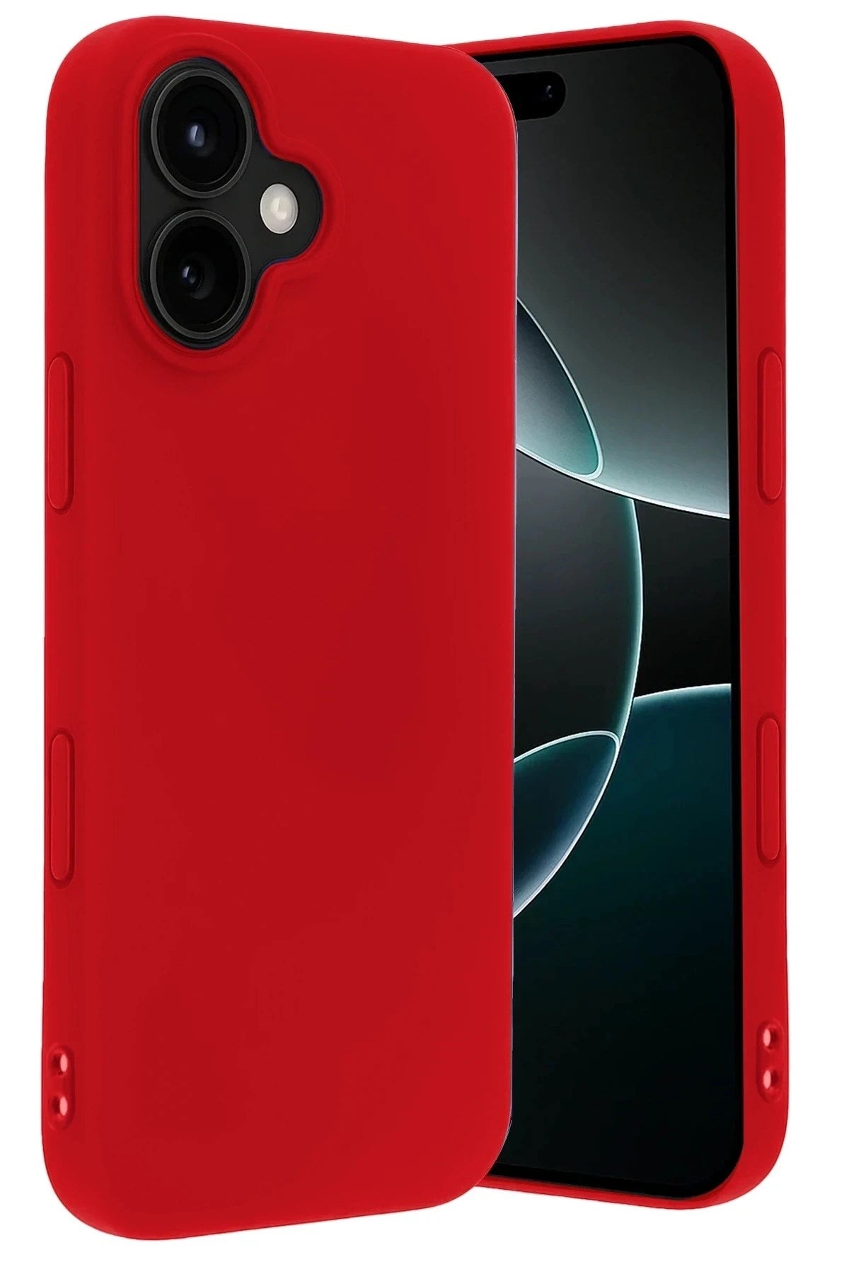 Mey İthalat® iPhone 17 Nano içi Kadife Silikon - Kırmızı