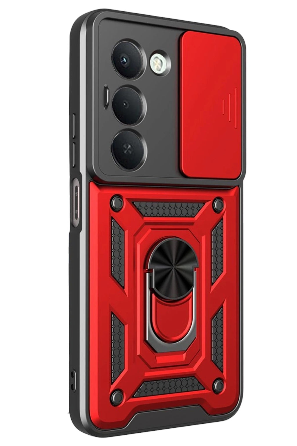 Mey İthalat® Redmi 15 4G Pars Lens Yüzüklü Silikon - Kırmızı