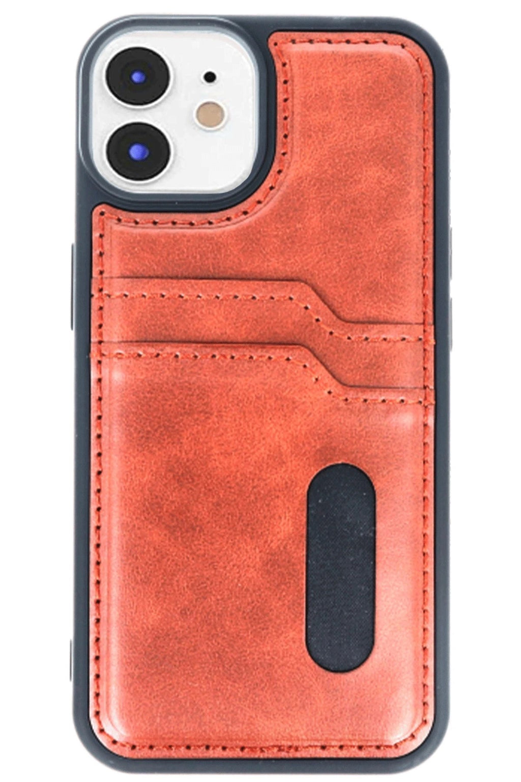 Mey İthalat® iPhone 11 Kılıf Sara Kartvizitli Deri Kılıf - Taba