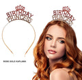 Mey İthalat® Birthday Princess Kristal Taç – Rose Gold Kaplama