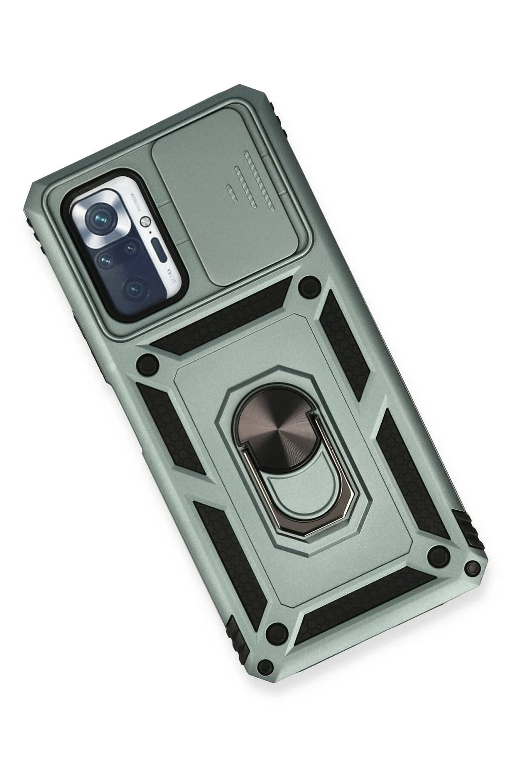 Mey İthalat® Redmi Note 10 Pro Kılıf Pars Lens Yüzüklü Silikon - Yeşil