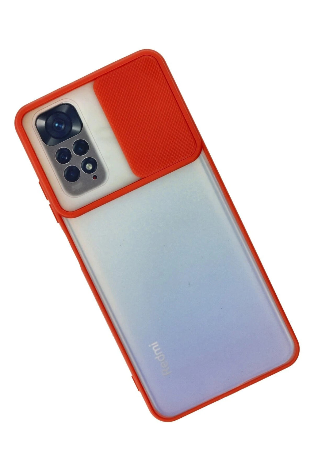 Mey İthalat® Redmi Note 11 Kılıf Palm Buzlu Kamera Sürgülü Silikon - Kırmızı